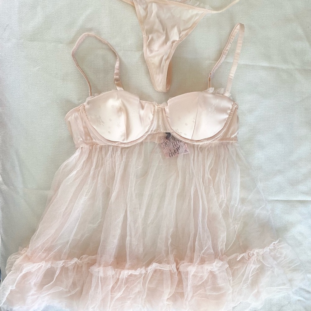 Victoria’s Secret  Sexy Little Things Blush Pink Babydoll and Panty set